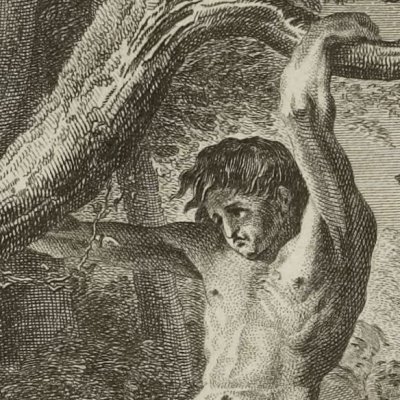 Roland nu arrache un arbre (Rol. furieux Brunet 1776, ch23) - Moreau