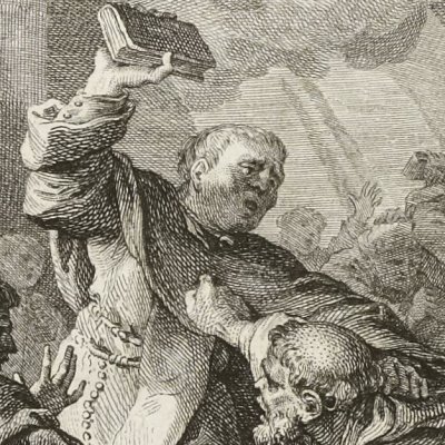 Michel terrasse Discorde au monastère (Roland furieux Brunet 1776, ch27) - Moreau