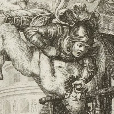 Rodomont contre Roland sur le pont périlleux (RolFur Brunet 1776, ch29) - Cochin