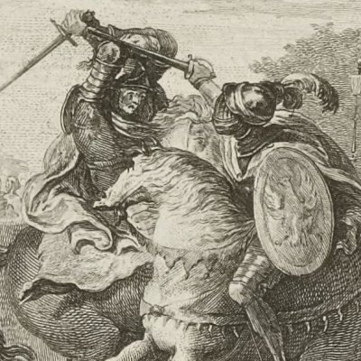 Roger tue Mandricard qui l’assomme (Roland furieux Brunet 1776, ch30) - Moreau