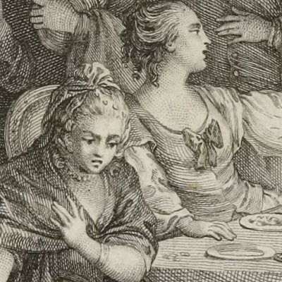 Bradamante & Ulanie au château de Tristan (Roland furieux, Paris Brunet 1776, ch32) - Cochin