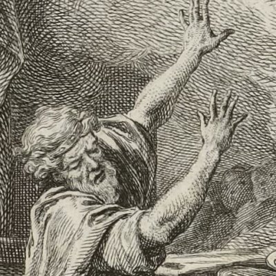 Les harpies assaillent Astolphe & le Sénape (Roland furieux, Paris Brunet 1776, ch33) - Monnet