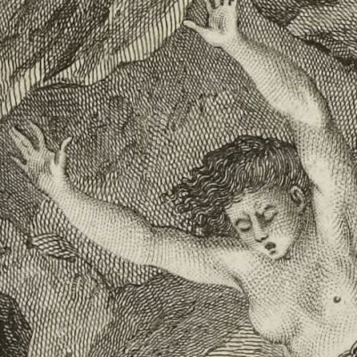Astolphe rencontre Lydie aux Enfers (Roland furieux Brunet 1776, ch34) - Cochin