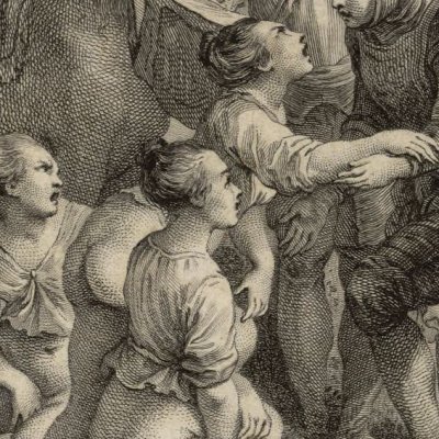 Roger rencontre Ulanie outragée (Roland furieux Laporte 1783, ch37) - Cochin