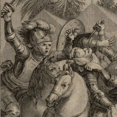 Gradasse fend la tête de Brandimart (Roland furieux Laporte 1783, ch41) - Cochin