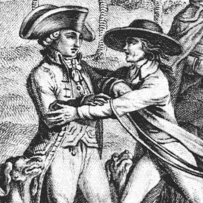 Jacques se jette dans les bras du bourreau (Jacques le Fataliste, Gueffier, 1797)