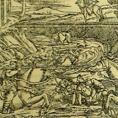Rodomont et Brandimart (Roland furieux Valvassori 1566, ch31)