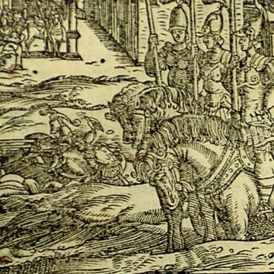 Roger libère le village de Marganor (Roland furieux Valvassori 1566, ch37)