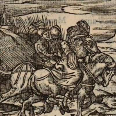 Mandricard rencontre Doralice (Roland furieux, Anvers Nucio 1554, ch14)