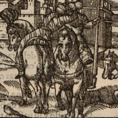 La perfide Orrigille dans les bras de Griffon (Roland furieux, Anvers Nucio 1554, ch16)