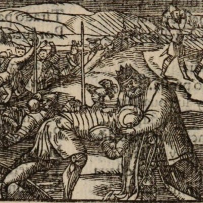 Le baiser de Griffon à Noradin (Roland furieux, Anvers Nucio 1558, ch18)
