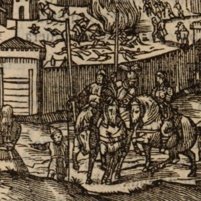 Richardet au bûcher (Roland furieux, Anvers Nucio 1554, ch25)