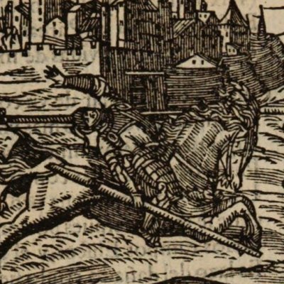 Combats de Bradamante (Roland furieux, Anvers Nucio 1554, ch35)