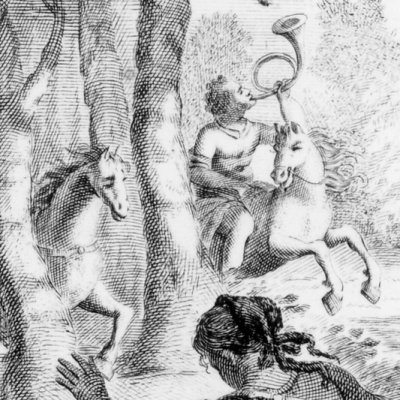 Sacripant renversé devant Angélique (Roland furieux Venise Zatta 1776, ch1)