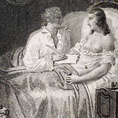Valmont écrit sur Émilie (Les Liaisons dangereuses, Londres 1820 fig2) - Dévéria