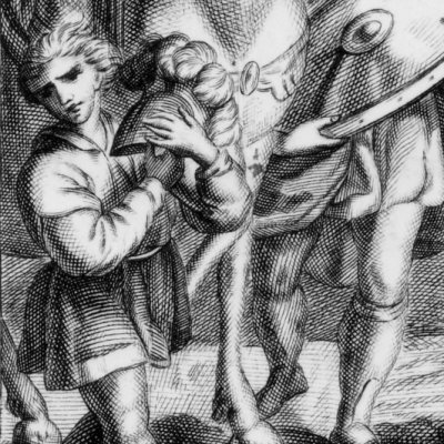 Griffon rencontre Martan et Orrigille (Roland furieux Venise Zatta 1776 ch16)