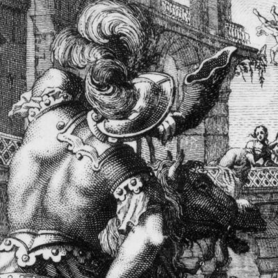 Astolphe met en fuite les Amazones (Roland furieux Venise Zatta 1776, ch20)
