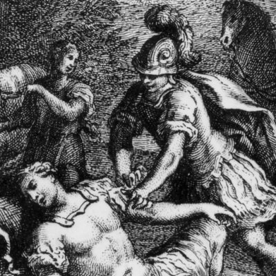 Zerbin blesse Hermonides pour Gabrine (Roland furieux Venise Zatta 1776, ch21)