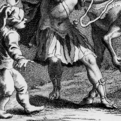 Rodomont et son nain volent Frontin à Hippalque (Rolfur Venise Zatta 1776, ch23)