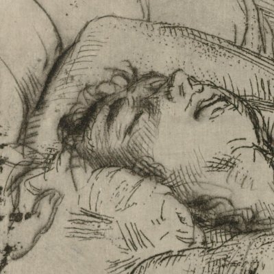 Jupiter et Antiope (la grande planche) - Rembrandt