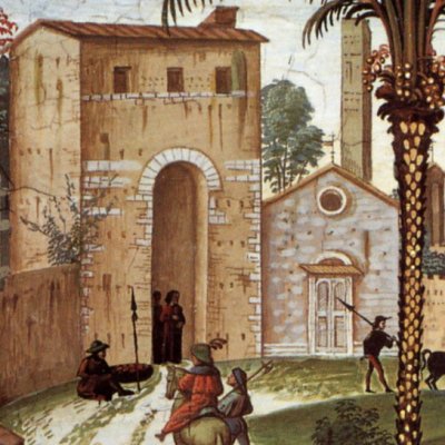 Frédéric III rencontre Éléonore d’Aragon (librairie Piccolomini) - Pinturicchio