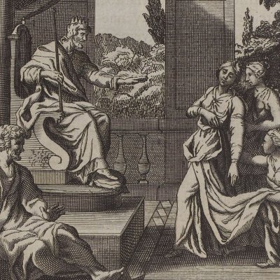 Humilité d’Esther (Histoire du vieux et du nouveau testament, 1671, p295)