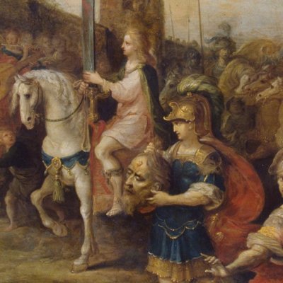 David vainqueur de Goliath entre à Jérusalem - Frans Francken II