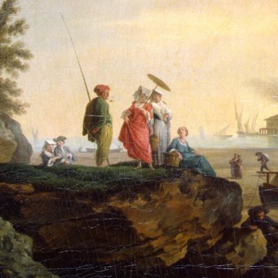 Ruines à l’embouchure d’une rivière - Vernet