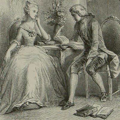 Julie & Saint-Preux étudiant (Nouvelle Héloïse, Barbier 1845 fig1)