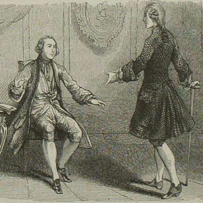 Edouard tend à Saint-Preux la lettre de Julie (Nlle Héloïse, Barbier 1845 LI60) - Wattier