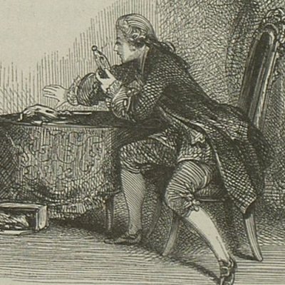 Saint-Preux reçoit le portrait de Julie (Nouvelle Héloïse, Barbier 1845 LII22) - Wattier
