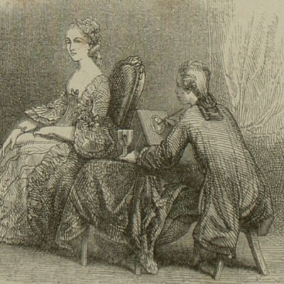 Peintre peignant Julie (Nouvelle Héloïse, Barbier 1845 LII24) - Wattier