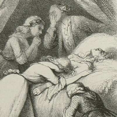 Mort de Mme d’Étange (Nouvelle Héloïse, Barbier 1845 fig17) - Johannot