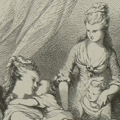 Julie, Claire et leurs enfants (Nouvelle Héloïse, Barbier 1845 fig22) - Johannot