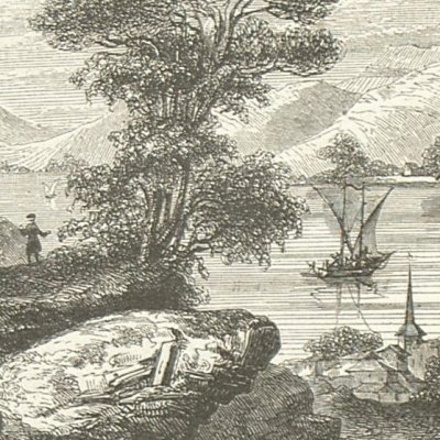 Saint-Preux arrive en Suisse (Nouvelle Héloïse, Barbier 1845 LIV1) - Bertrand