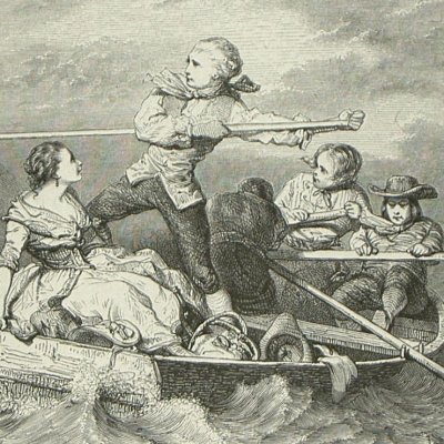 Julie & SP dans la tempête (Nouvelle Héloïse, Barbier 1845 fig25) - Lepoittevin
