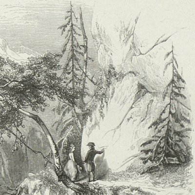 Julie & Saint-Preux à Meillerie (Nouvelle Héloïse, Barbier 1845 fig26) - Girardet