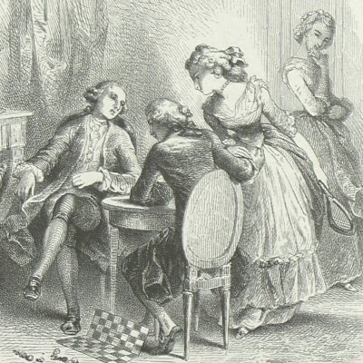 Claire renverse l’échiquier (Nouvelle Héloïse, Barbier 1845 fig31) - Johannot