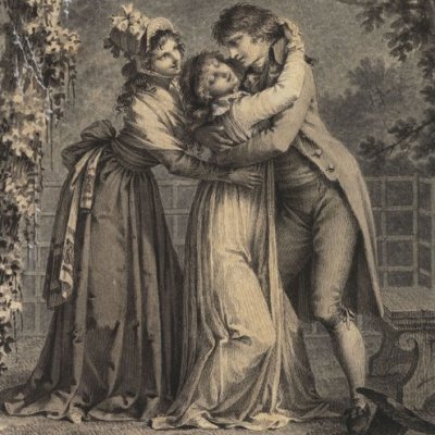 Le premier baiser de l'amour (Nouvelle Héloïse, dessin 1802) - Prud’hon