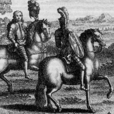 Bradamante ôte son casque et se présente à Roger (RolAm trad Lesage 1717 fig.18)