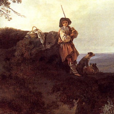 Bergers prenant du repos - Huet