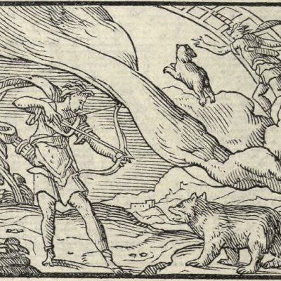 Callisto et son Arcas mués en astres (Métamorphose Lyon 1557) - Bernard Salomon