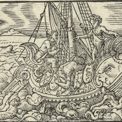 Bacchus change des marins en dauphins (Métamorphose Lyon 1557) - Bernard Salomon