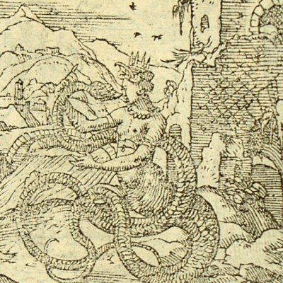 Cadmus mué en serpent (Métamorphose Lyon 1557) - Bernard Salomon