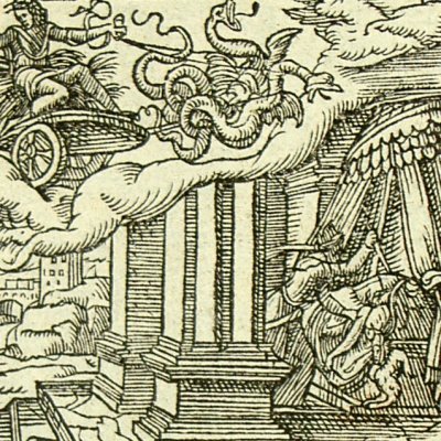 Lyncus changé en lynx (Métamorphose Lyon 1557) - Bernard Salomon