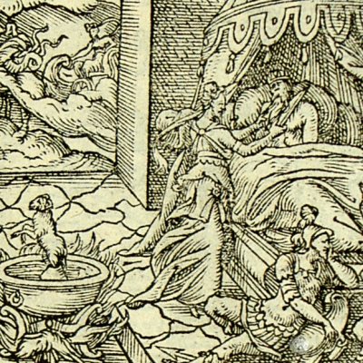 Pélias et ses filles (Métamorphose Lyon 1557) - Bernard Salomon