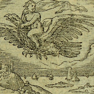 Jupiter et Ganymède (Métamorphose Lyon 1557) - Bernard Salomon
