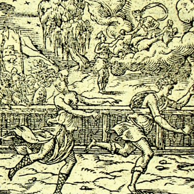 Hippomène et Atalante (Métamorphose Lyon 1557) - Bernard Salomon
