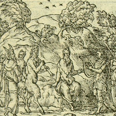 Midas with donkey ears (Métamorphose Lyon 1557) - Bernard Salomon