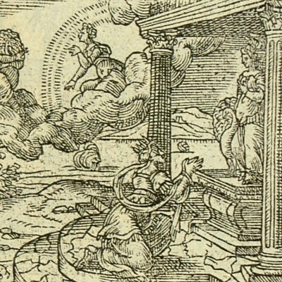 Iris et le dieu Songe (Métamorphose Lyon 1557) - Bernard Salomon